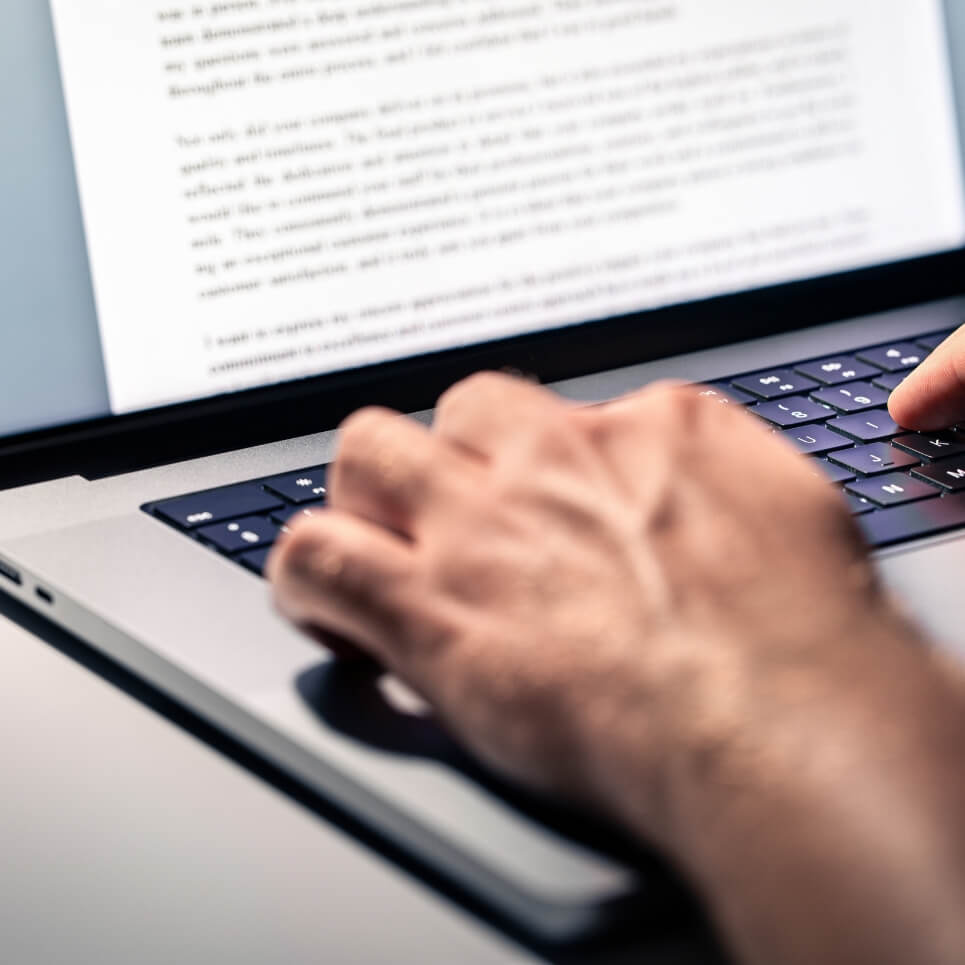 Image showing a close up of someone typing on a keyboard