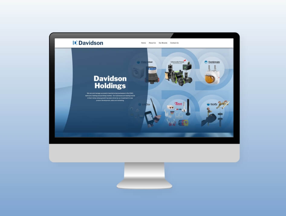 Graphic showing a screenshot of the Davidson Holdings website