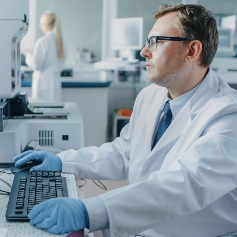 Image showing a man working in a lab