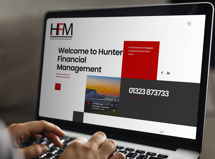 Graphic showing a screenshot of the Hunter Financial website