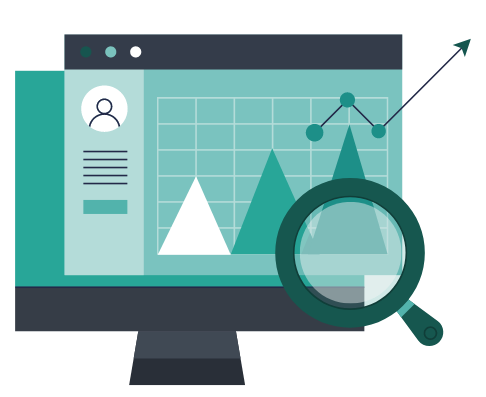 Graphic showing graphs within a dashboard