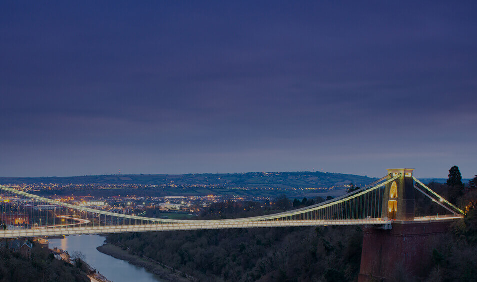 Image showing a bridge at dusk