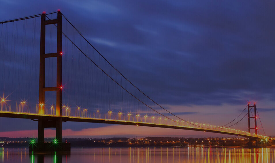 Image showing a bridge at dusk