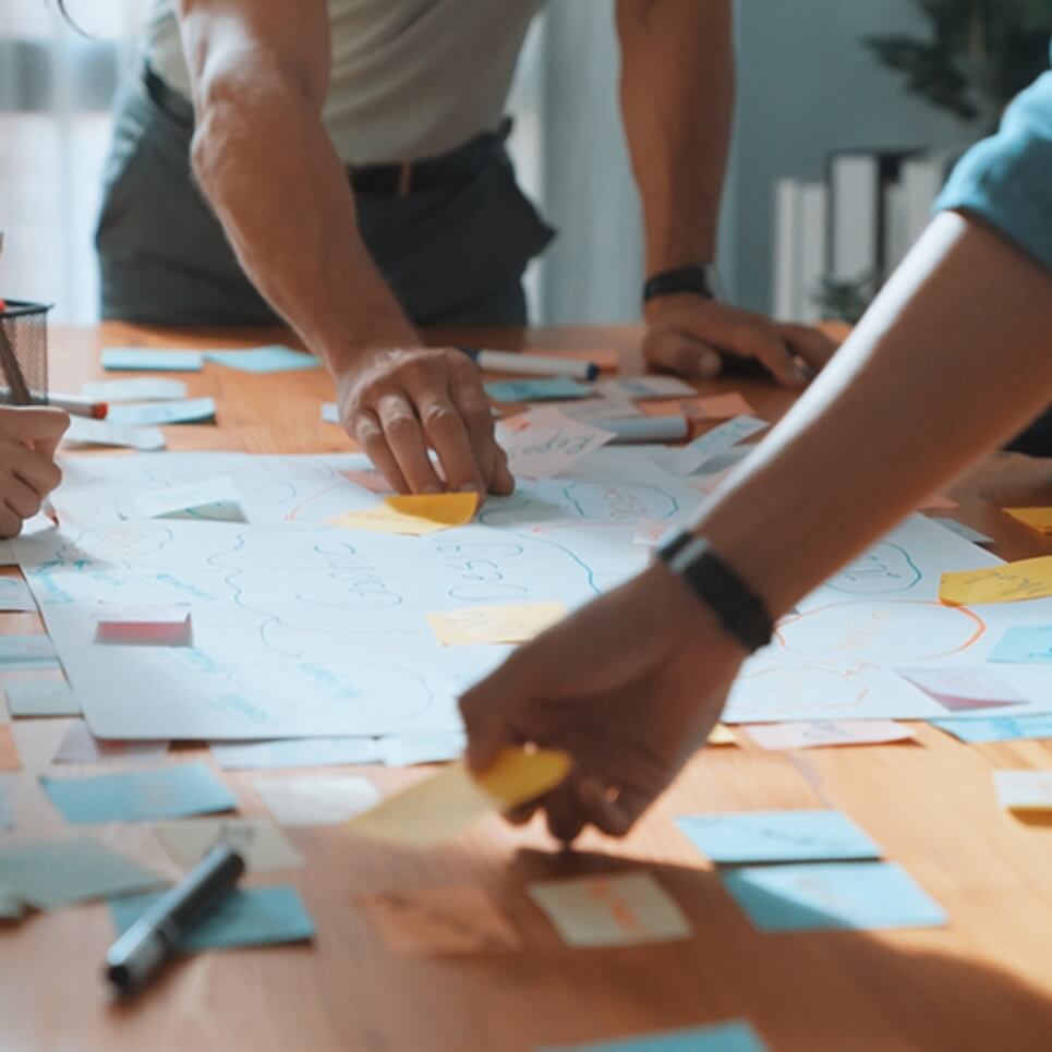 Image showing a close up of a team brainstorming