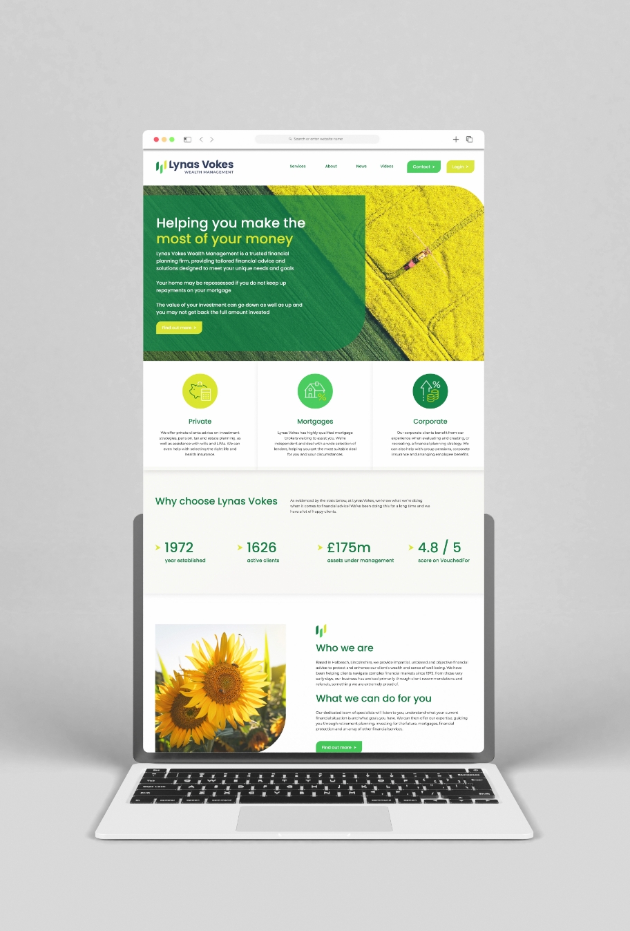Graphic showing a screenshot of the Lynas Vokes website