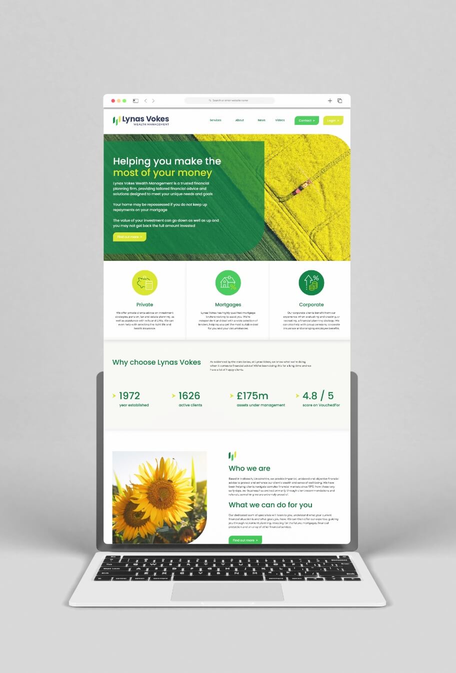 Graphic showing a screenshot of the Lynas Vokes website